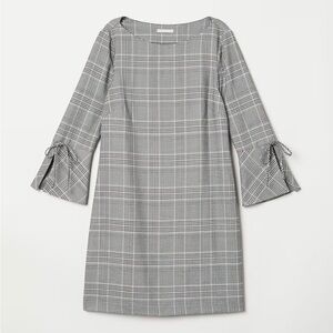 H&M Plaid Grey and White Dress